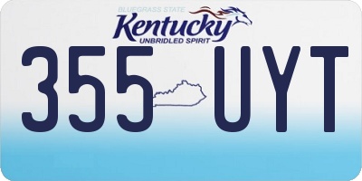 KY license plate 355UYT