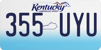 KY license plate 355UYU