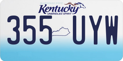 KY license plate 355UYW