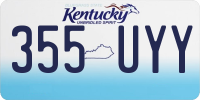KY license plate 355UYY