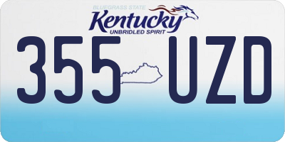 KY license plate 355UZD