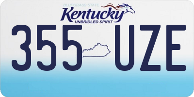 KY license plate 355UZE