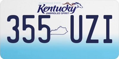KY license plate 355UZI