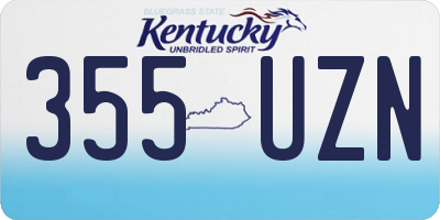 KY license plate 355UZN