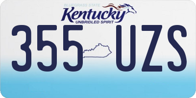 KY license plate 355UZS