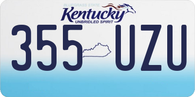 KY license plate 355UZU