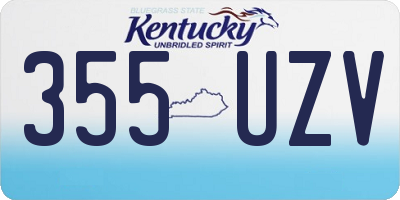 KY license plate 355UZV