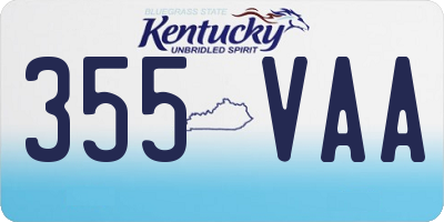 KY license plate 355VAA