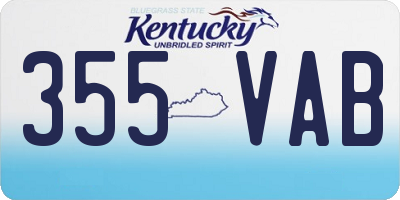 KY license plate 355VAB