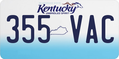 KY license plate 355VAC