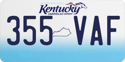 KY license plate 355VAF