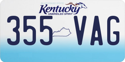 KY license plate 355VAG