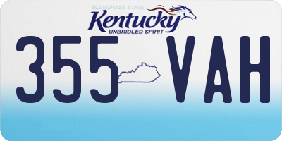 KY license plate 355VAH