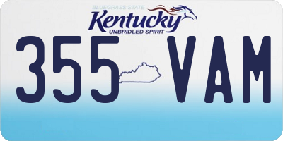 KY license plate 355VAM