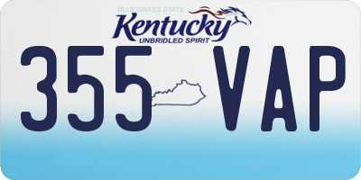 KY license plate 355VAP