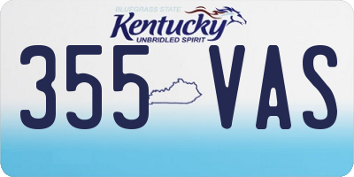 KY license plate 355VAS