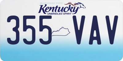 KY license plate 355VAV