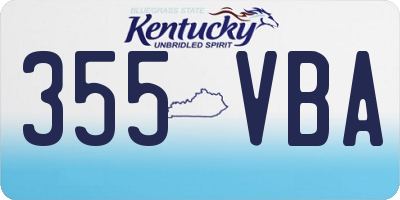 KY license plate 355VBA