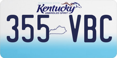 KY license plate 355VBC