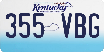 KY license plate 355VBG