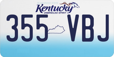 KY license plate 355VBJ