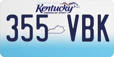 KY license plate 355VBK