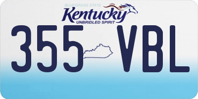 KY license plate 355VBL