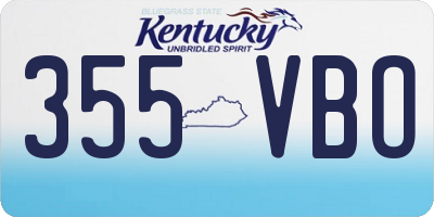 KY license plate 355VBO