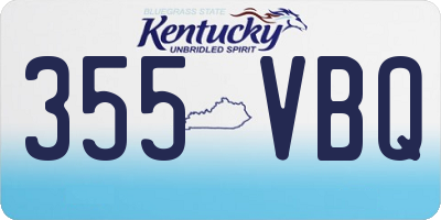 KY license plate 355VBQ