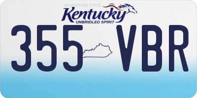 KY license plate 355VBR