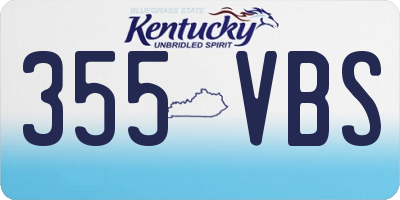 KY license plate 355VBS