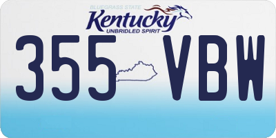 KY license plate 355VBW
