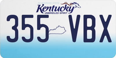 KY license plate 355VBX