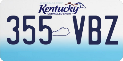 KY license plate 355VBZ