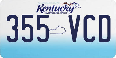KY license plate 355VCD