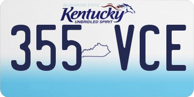 KY license plate 355VCE