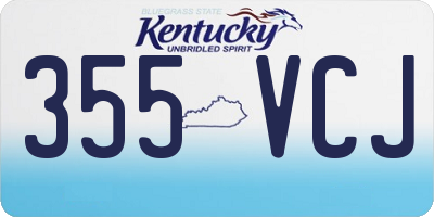 KY license plate 355VCJ