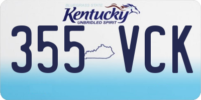 KY license plate 355VCK