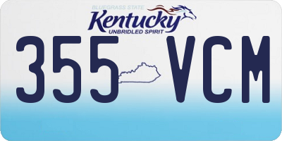 KY license plate 355VCM
