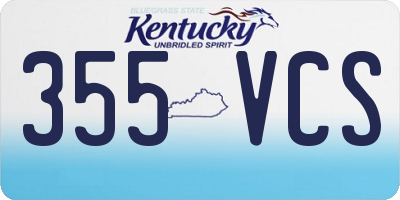KY license plate 355VCS