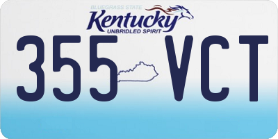 KY license plate 355VCT