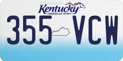KY license plate 355VCW