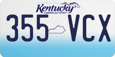 KY license plate 355VCX