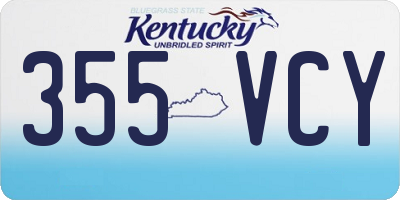 KY license plate 355VCY