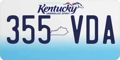 KY license plate 355VDA