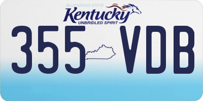 KY license plate 355VDB