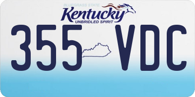 KY license plate 355VDC