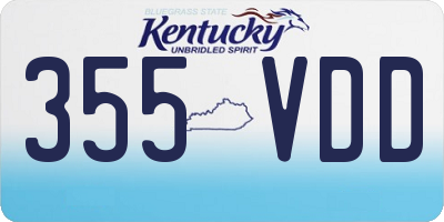 KY license plate 355VDD