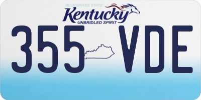 KY license plate 355VDE