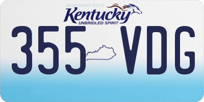 KY license plate 355VDG